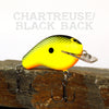 Old School Balsa Baits Squarebill 1 in Chartreuse Black