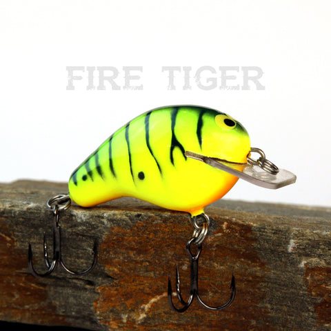Old School Balsa Baits Squarebill 1 in Chartreuse Black